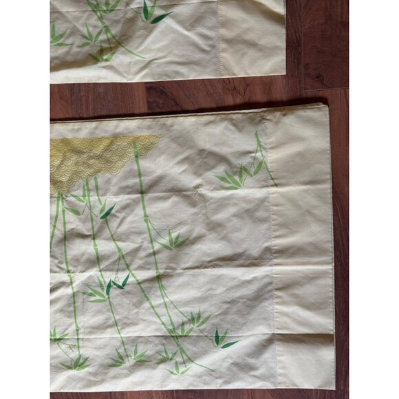 Hanae Mori For Martex King Pillowcases 42"x46" Bamboo Design  Bright Yellow - Picture 4 of 6
